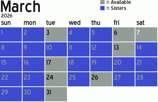Missionary Dinner Calendar