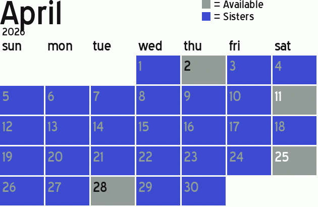Missionary Dinner Calendar