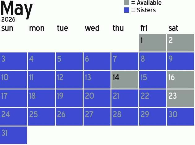 Missionary Dinner Calendar