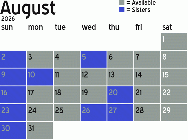 Missionary Dinner Calendar