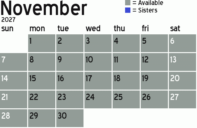 Missionary Dinner Calendar